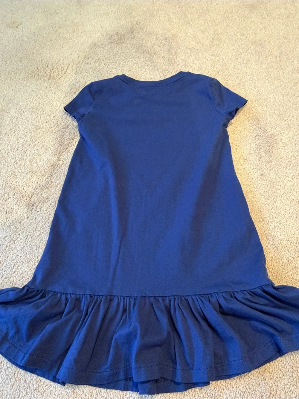 Ralph Lauren Navy Polo Bear Ruffle-Hem Cotton Dress
